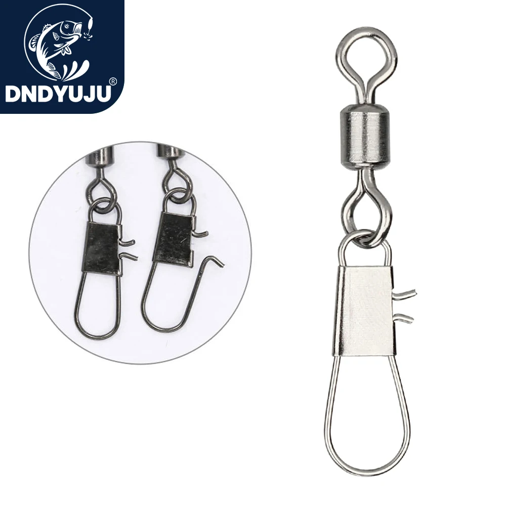 Fishing Line Cutter - DNDYUJU 50pcs Fishing Connector Rolling Swivel