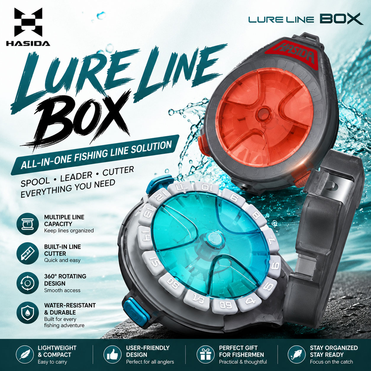 Leader Line - HASIDA Fishing Line Box with Cutter