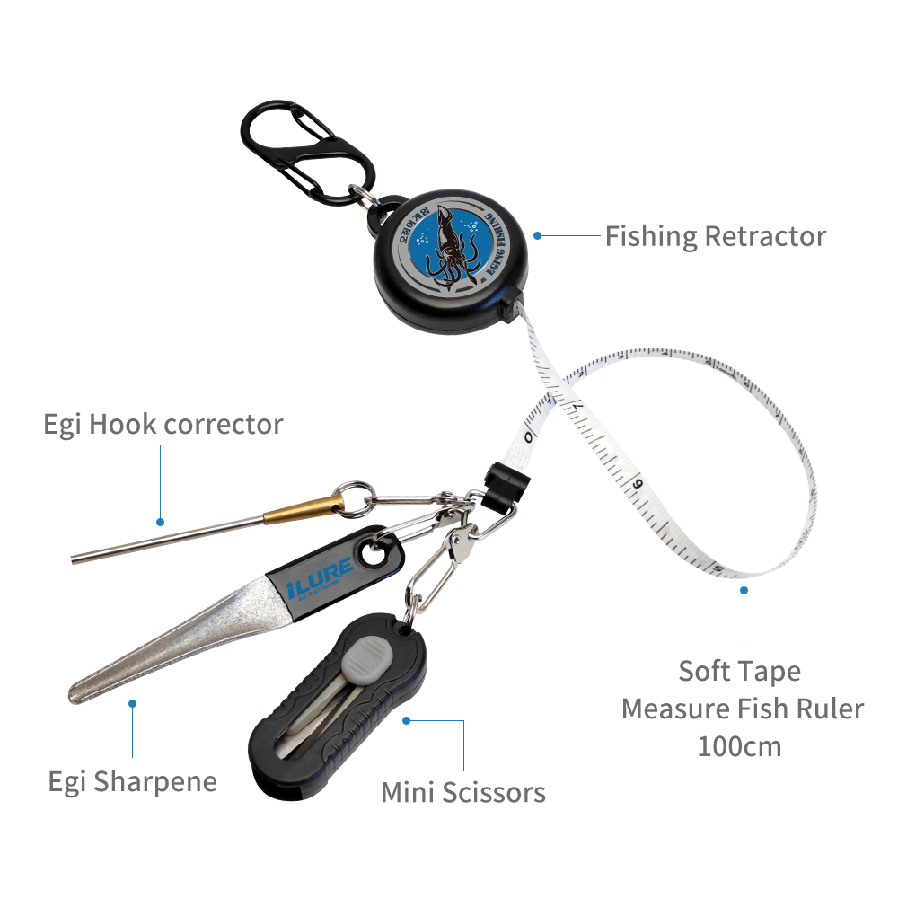 4in1 Eging Fishing Kit Retract - Fishing Line Cutter review and price